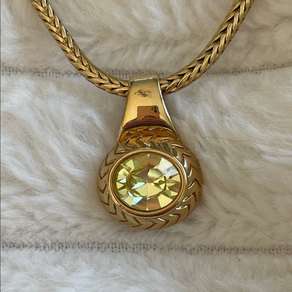 Stylish Gold Necklace with Peridot Gemstone 10” at drop with 3” extender - Picture 2 of 9